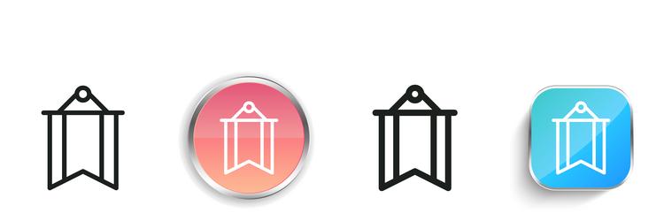 banner icon thin linear regular and button style vector image