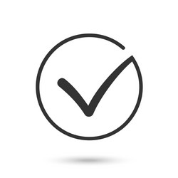 check mark flat icon black button for web vector image