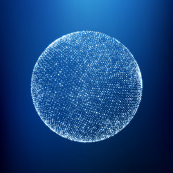 sphere consisting of points 3d glowing grid vector image