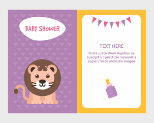 Baby shower invitation card template with cute vector