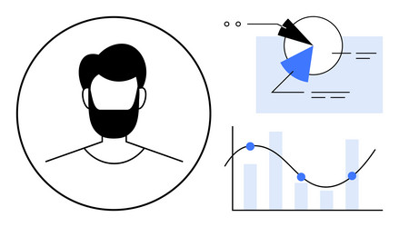 data analysis and profiling visualization vector image