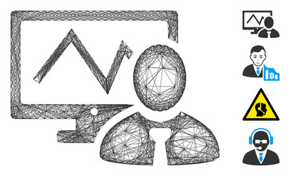 linear online trader mesh vector image