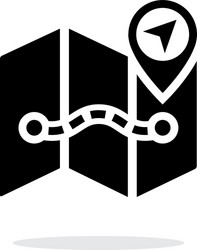 map icon on white background with pin pointer vector image
