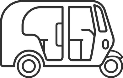 Auto rickshaw linear icon vector