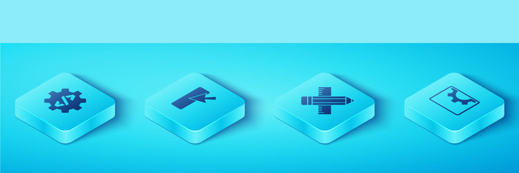 set isometric front end development ui or ux vector image