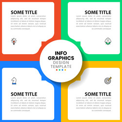 infographic template square with 4 steps vector