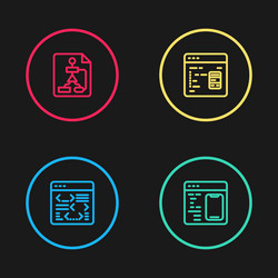 set line software and flowchart icon vector image