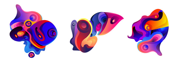 Abstract liquid shape fluid design isolated Vector Image