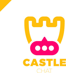 castle shield simple minimalist logotype secure vector image