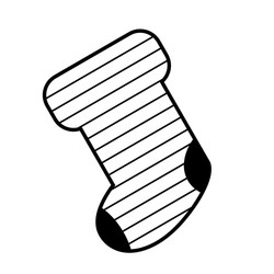 christmas sock with hand drawn abstract pattern vector image