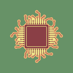 cpu microprocessor cordovan vector image