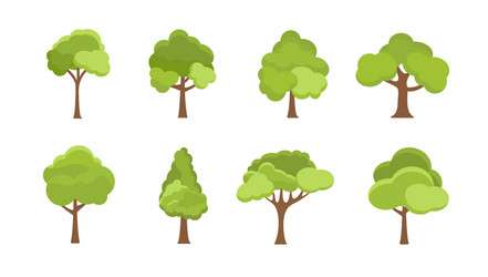 flat tree icon trees forest simple vector image