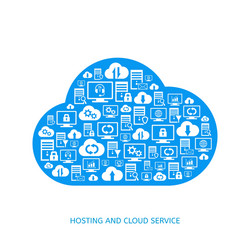 hosting network and cloud service icons vector image