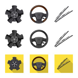 isolated object auto and part logo collection vector image