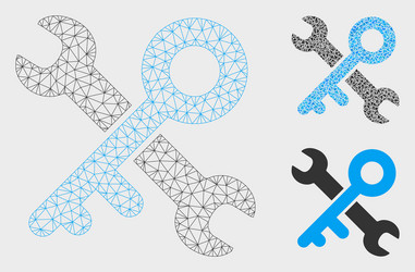 key tools mesh 2d model and triangle mosaic vector image