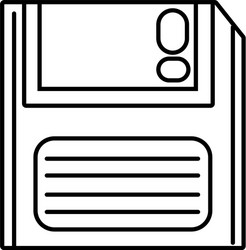 Line retro diskette technology with data vector