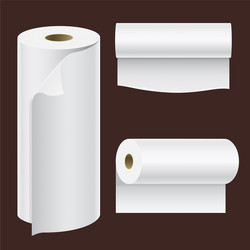 realistic paper roll mock up set isolated vector