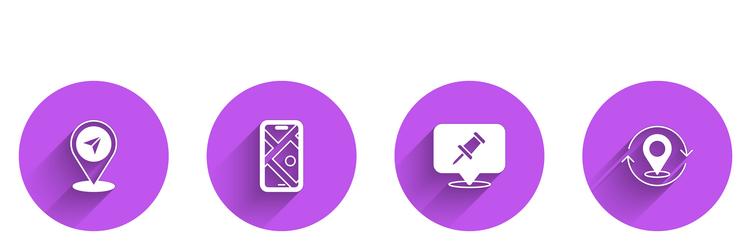 set map pin city navigation push and icon vector image