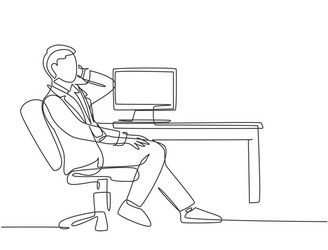 Single Line Business Communication vector image