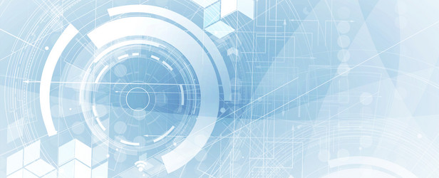 technology banner design with hexagons abstract vector image