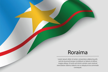 wave flag of roraima is a state brazi vector image
