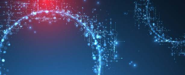 digital circuit visualization background neon vector image