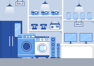 electronics store that sells computers tv vector image