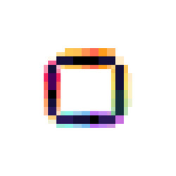 hologram number zero with glitch distorted pixel vector image