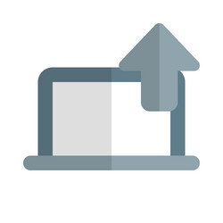 uploading files or data using the laptop vector image