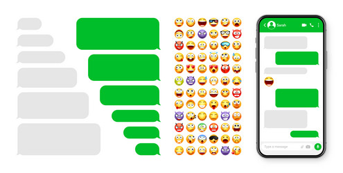 smartphone messaging app user interface design vector image