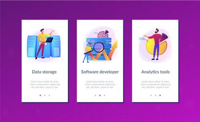 big data tools app interface template vector image