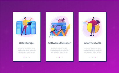 big data tools app interface template vector