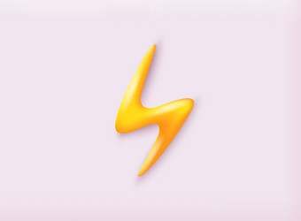 bolt lighting yellow realistic thunder symbol vector