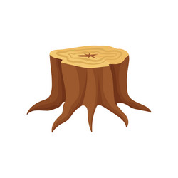 flat icon of old tree stump with annual vector