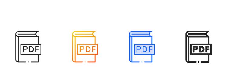 pdf file iconthin linear gradient blue stroke vector image