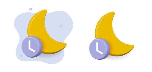 Sleep time night mode 3d icon graphic late vector