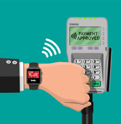 Smart watch contactless payments vector