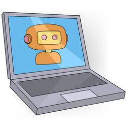 sophisticated laptops containing ai robots vector image