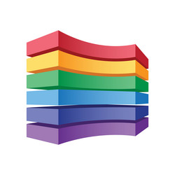 stack of colored 3d blocks rainbow color vector image