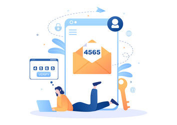 2fa two steps authentication password secure vector image