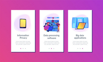 big data applications app interface template vector image