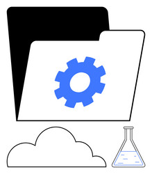 cloud storage and data science concept with folder vector image