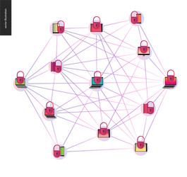 Cryptocurrency Blockchain Network vector image