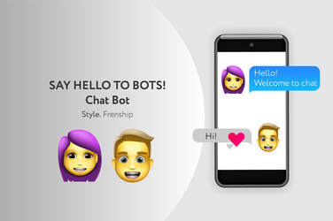 chat bot concept with dialogue windows sms vector image