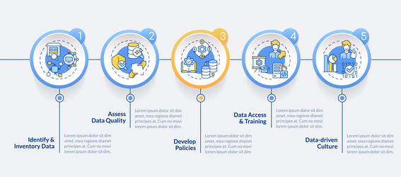 Data democratization layout with thin line icons vector