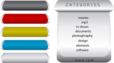 Menu Buttons with Categories vector image