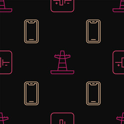 set line dc voltage source mobile phone vector image