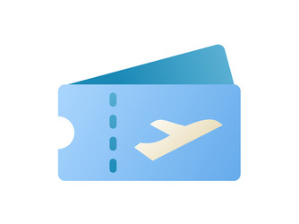 ticket flight single isolated icon with smooth vector image