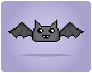 8 bit pixel of bat for game assets vector image