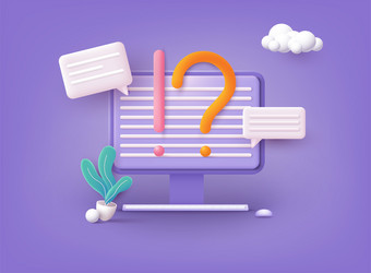 exclamations and question marks faq concept ask vector image